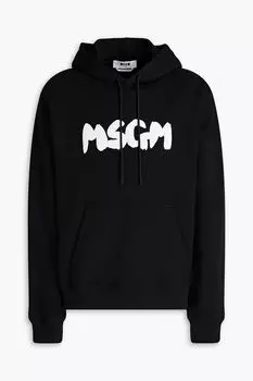 Толстовка из французской махровой ткани с принтом MSGM, черный