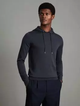 Толстовка из голландской мериносовой шерсти Reiss, синий дым
