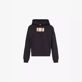 Толстовка из хлопчатобумажной ткани с вышитыми лебедями Obey, черный