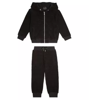 Толстовка из хлопка 4G и спортивные штаны Givenchy Kids, черный