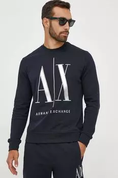 Толстовка из хлопка Armani Exchange, темно-синий