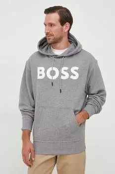 Толстовка из хлопка BOSS BOSS ORANGE Boss Orange, серый