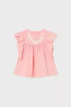 Толстовка из хлопка для новорожденных Mayoral, розовый