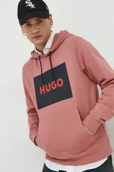 Толстовка из хлопка Hugo, розовый