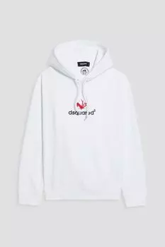 Толстовка из хлопка и флиса с аппликацией DSQUARED2, белый