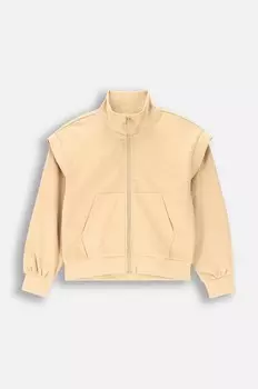 Толстовка из хлопка крокодила для мальчиков и девочек Coccodrillo, бежевый