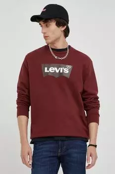 Толстовка из хлопка Levi's, бордовый