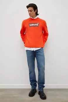 Толстовка из хлопка Levi's, оранжевый