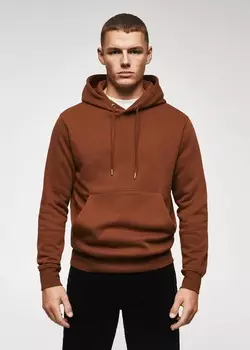 Толстовка из хлопка MANGO, насыщенный оранжевый