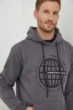 Толстовка из хлопка North Sails, серый