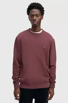 Толстовка из хлопка RAVEN CREW AllSaints, бордовый