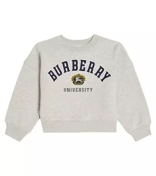 Толстовка из хлопка с логотипом Burberry, серый