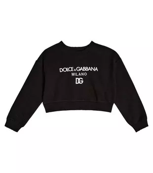 Толстовка из хлопка с логотипом Dolce&Gabbana, черный