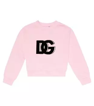 Толстовка из хлопка с логотипом Dolce&Gabbana, розовый