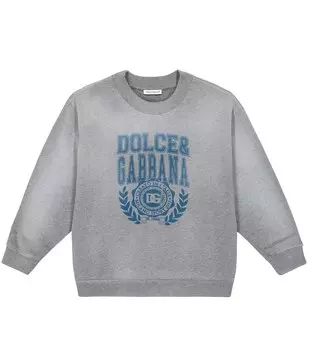 Толстовка из хлопка с логотипом Dolce&Gabbana, серый
