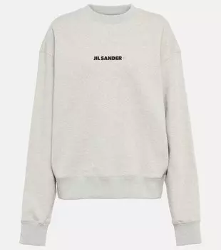 Толстовка из хлопка с логотипом JIL SANDER, серый