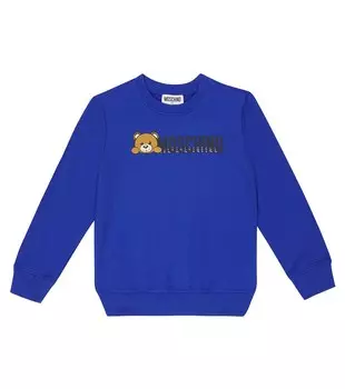 Толстовка из хлопка с логотипом Moschino, синий