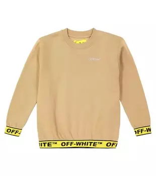 Толстовка из хлопка с логотипом Off-White, светло-коричневый