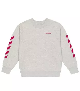 Толстовка из хлопка с логотипом Off-White, белый