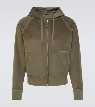 Толстовка из хлопка с махровым полотенцем Tom Ford, зеленый