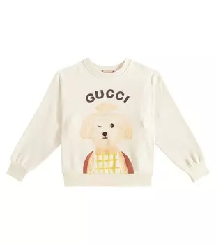 Толстовка из хлопка с принтом Gucci, белый