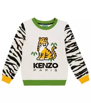 Толстовка из хлопка с принтом Kenzo, бежевый