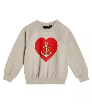 Толстовка из хлопка с принтом Mini Rodini, серый