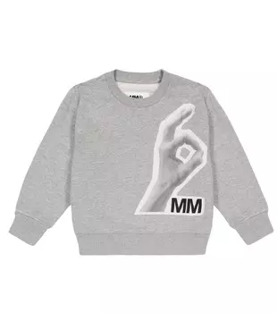 Толстовка из хлопка с принтом MM6 Maison Margiela, серый