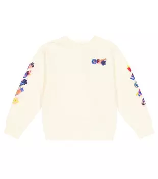 Толстовка из хлопка с принтом Off-White, белый
