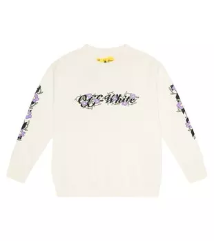 Толстовка из хлопка с принтом Off-White, белый