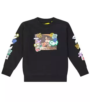 Толстовка из хлопка с принтом Off-White, черный