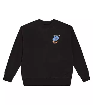 Толстовка из хлопка с принтом Off-White, черный