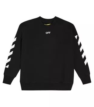 Толстовка из хлопка с принтом Off-White, черный