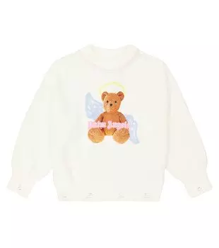 Толстовка из хлопка с принтом Palm Angels, белый