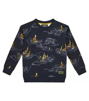 Толстовка из хлопка с принтом Scotch & Soda Kids, синий
