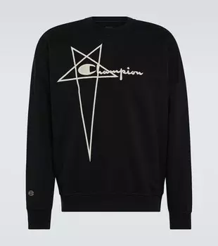 Толстовка из хлопка с вышивкой из коллаборации с Champion® Rick Owens, черный