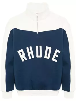 Толстовка из хлопка Varsity контрастного цвета RHUDE, синий