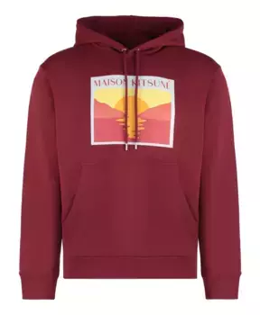 Толстовка из хлопка в рубчик Maison Kitsun, красный