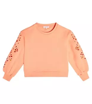 Толстовка из хлопка в технике бродери англез Chlo, оранжевый