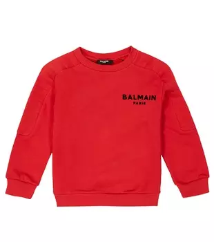 Толстовка из хлопкового джерси Balmain, красный