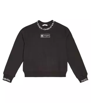 Толстовка из хлопкового джерси dg Dolce&Gabbana, черный
