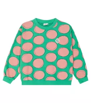 Толстовка из хлопкового джерси розового цвета в горошек Jellymallow, зеленый