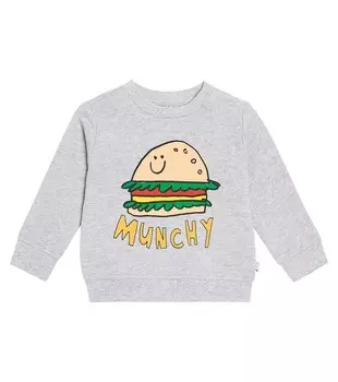 Толстовка из хлопкового джерси с детским принтом Stella Mccartney Kids, серый