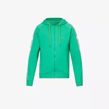 Толстовка из хлопкового джерси с фирменной тесьмой и шнурком Moschino, зеленый