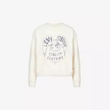 Толстовка из хлопкового джерси с графическим принтом Levis, цвет crew levis eagle egret