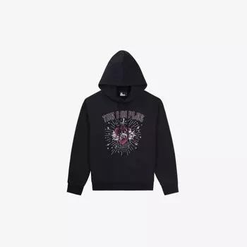 Толстовка из хлопкового джерси с графическим принтом и заклепками The Kooples, черный
