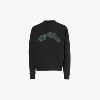 Толстовка из хлопкового джерси с графичным принтом Bacchus Off-White, черный