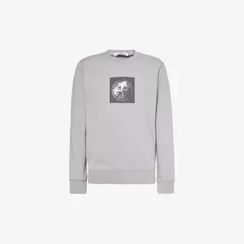 Толстовка из хлопкового джерси с графичным принтом Compass Stone Island, цвет dust