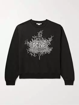 Толстовка из хлопкового джерси с логотипом ACNE STUDIOS, черный