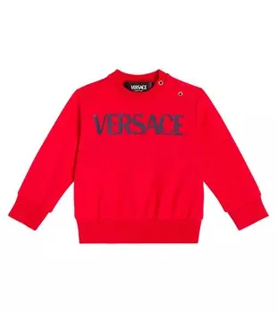 Толстовка из хлопкового джерси с логотипом baby baby Versace Kids, красный